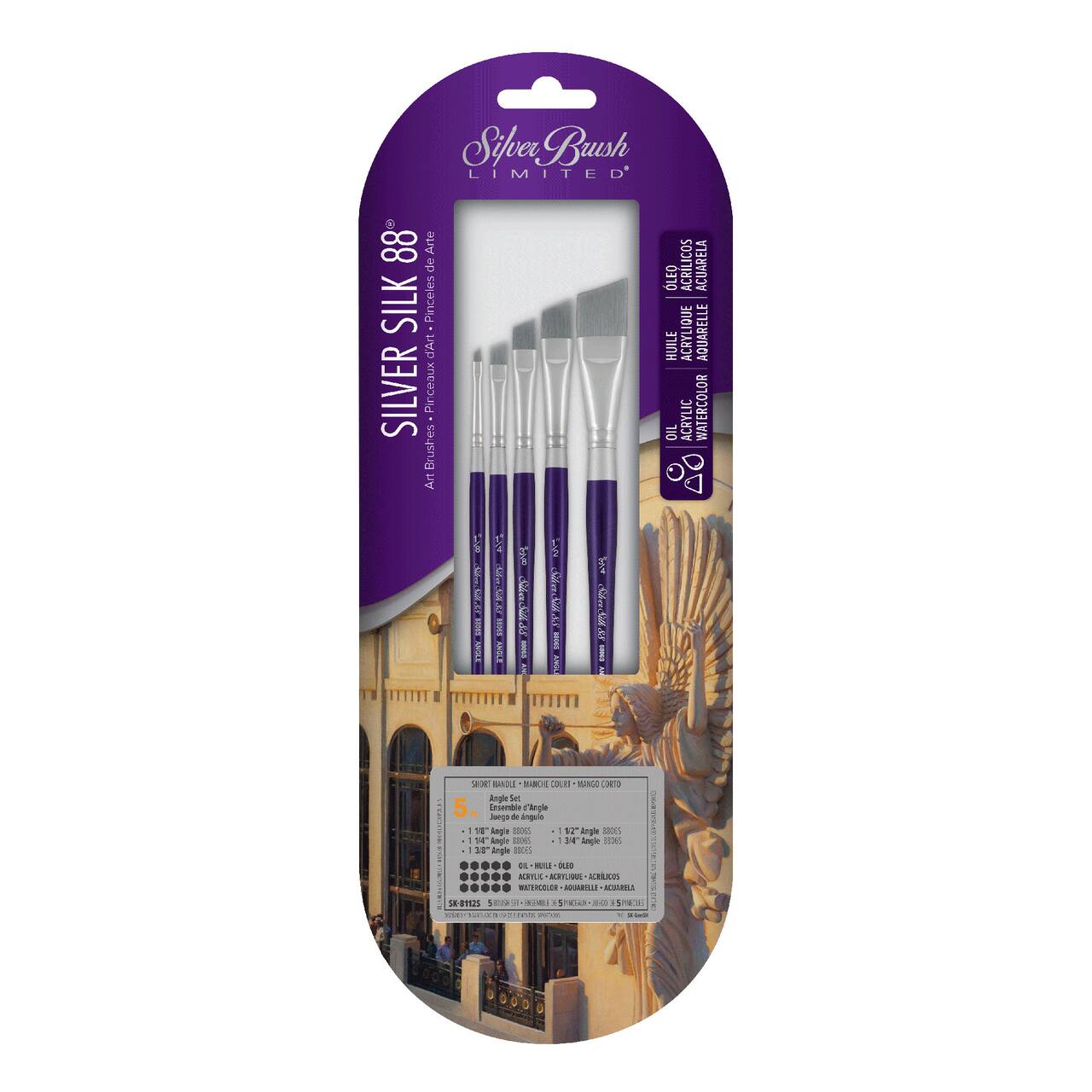 Silver Brush Limited Silver Silk 88® SH 5 Piece Angle Brushes Set